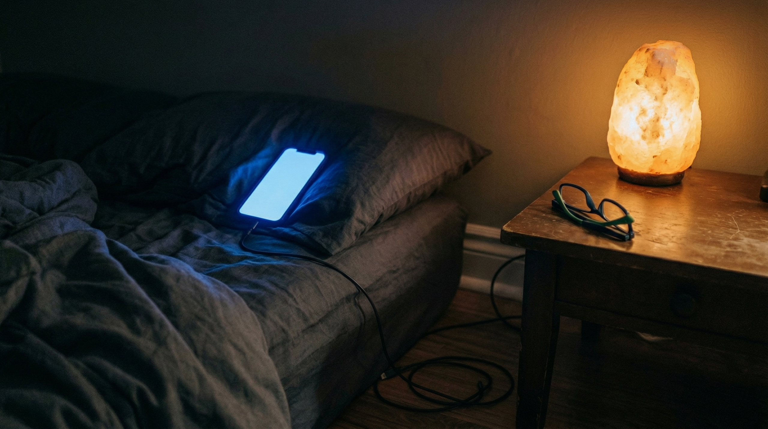 Blue light suppressing melatonin production disrupting circadian rhythm and sleep quality